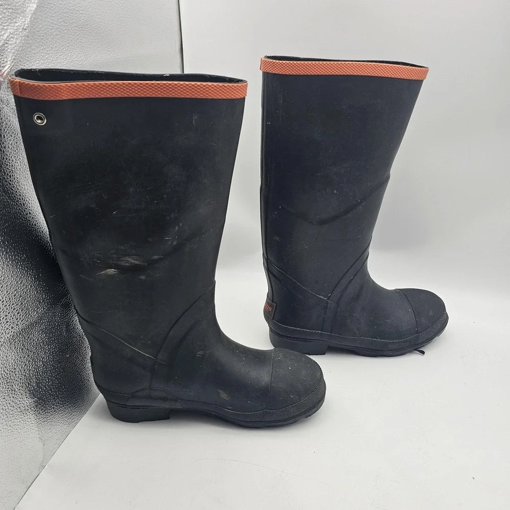 Brazos Boots Mens Size 7 Black Rubber Waterproof Work Rain FWBWRE1035 Safety